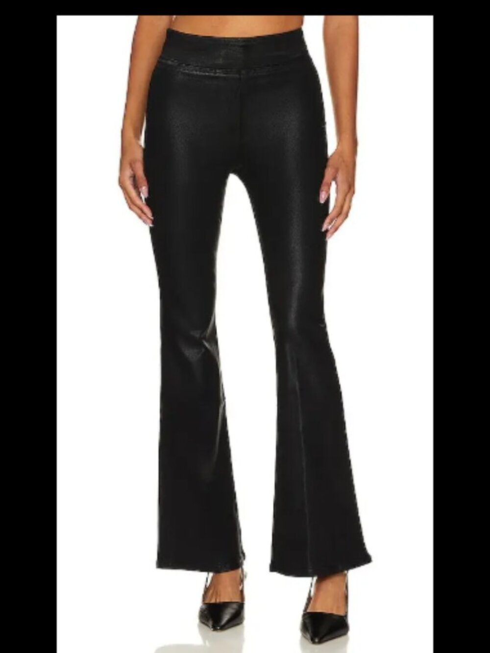 NWT FRAME Jetset Flare Jeans Noir Coated Black Pull On Fits Sizes 30 31 32 33 34
